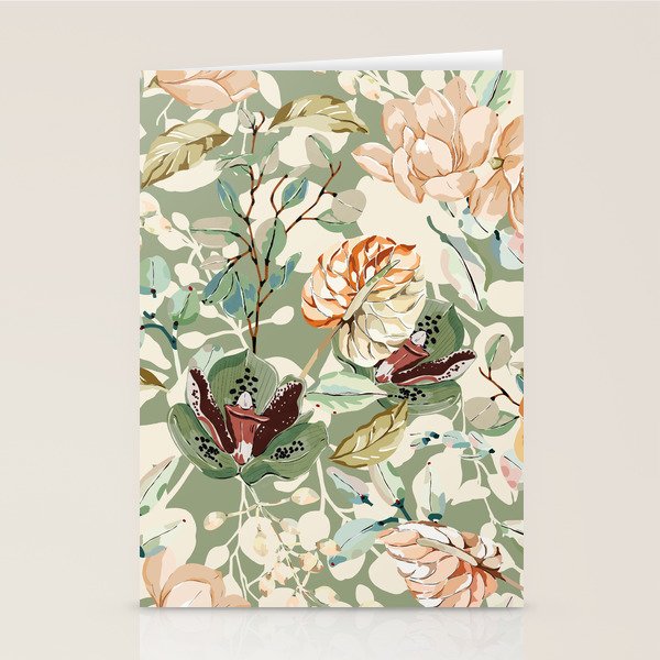 Lush colorful exotic garden B Stationery Card Gallery Image 1