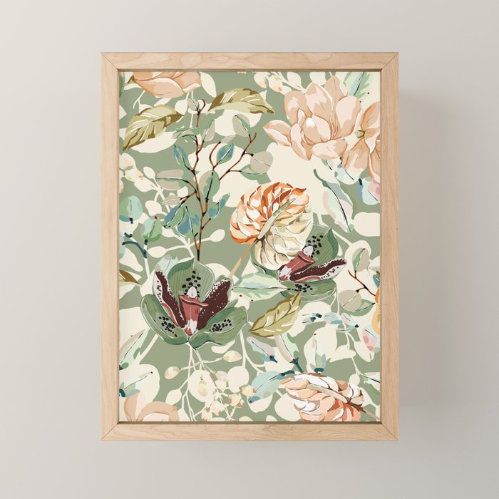 Lush colorful exotic garden B Mini Art Print Gallery Image 1