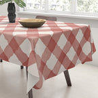 Hand Painted Red Festive Gingham Theme Tablecloth Gallery Image 3