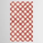 Hand Painted Red Festive Gingham Theme Tablecloth Gallery Image 2