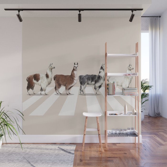 Llama The Abbey Road #2 Wall Mural Gallery Image 1