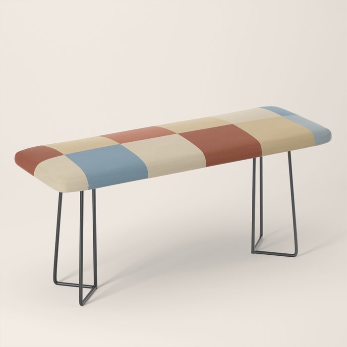 Bold Retro Checks Pattern - Large XX Bench Gallery Image 1