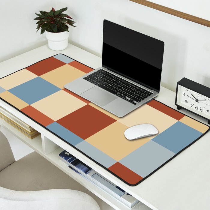 Bold Retro Checks Pattern - Large XX Desk Mat Gallery Image 2