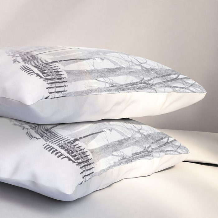 Snowy Park Pillow Sham Gallery Image 3