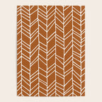 Rustic Herringbone in Clay Terracotta Poster Gallery Image 4