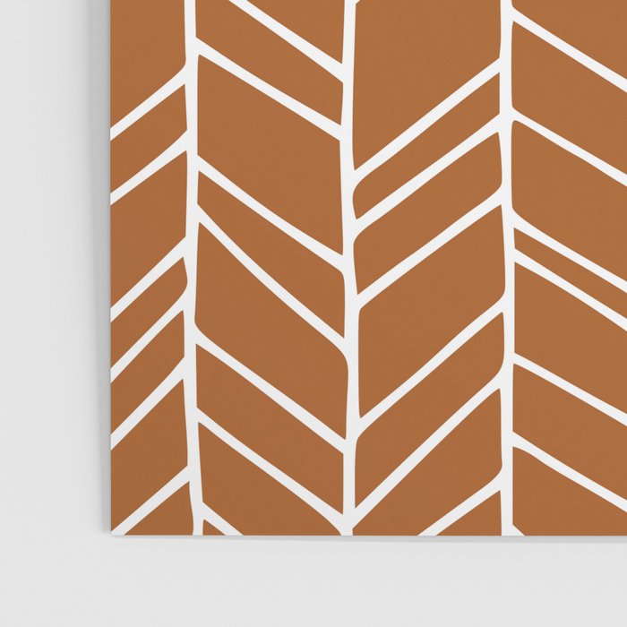 Rustic Herringbone in Clay Terracotta Poster Gallery Image 3