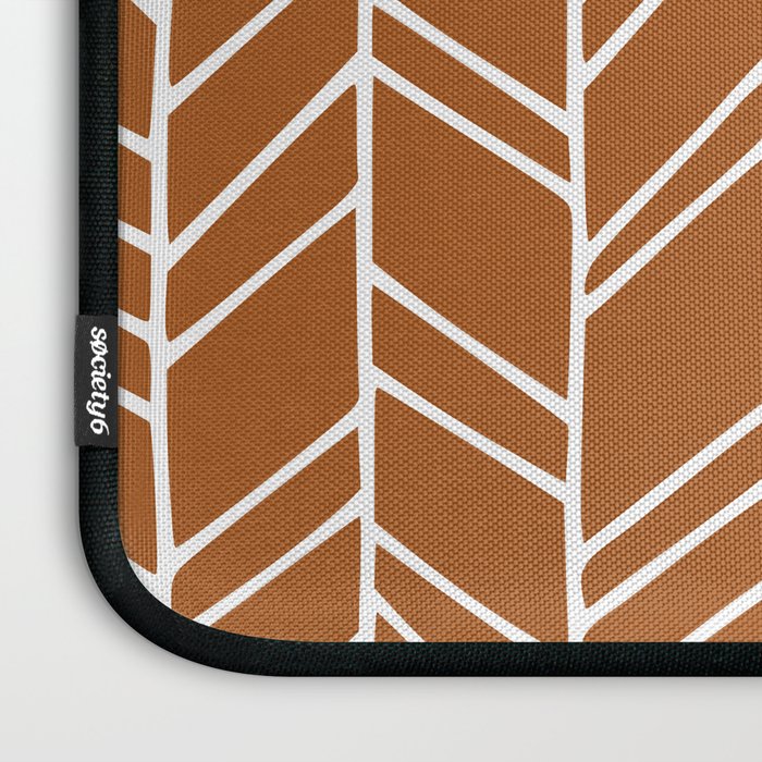 Rustic Herringbone in Clay Terracotta Laptop Sleeve Gallery Image 3