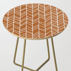 Rustic Herringbone in Clay Terracotta Side Table Gallery Image 2