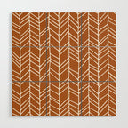Rustic Herringbone in Clay Terracotta Wood Wall Art Gallery Image 1