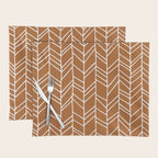 Rustic Herringbone in Clay Terracotta Placemat Gallery Image 1