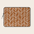 Rustic Herringbone in Clay Terracotta Laptop Sleeve Gallery Image 1
