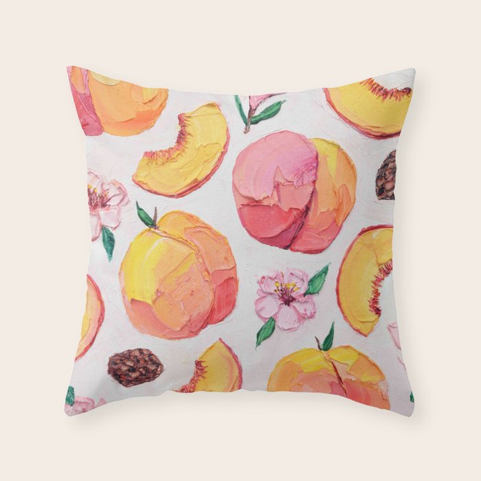 Sweet Peach Party Throw Pillow Gallery Image 6