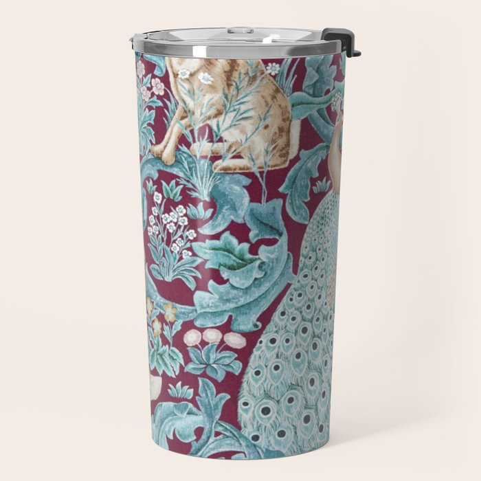 William Morris Forest Compilation Plum Travel Mug Gallery Image 2