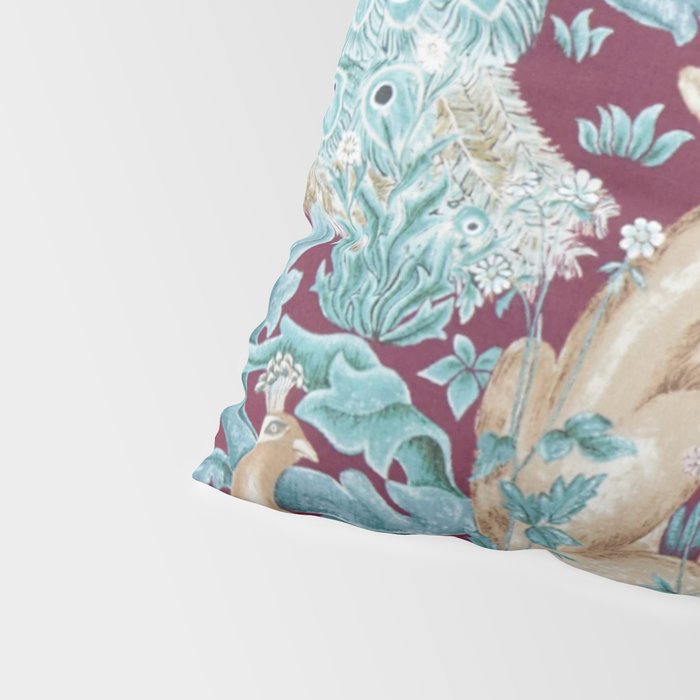 William Morris Forest Compilation Plum Pillow Sham Gallery Image 4