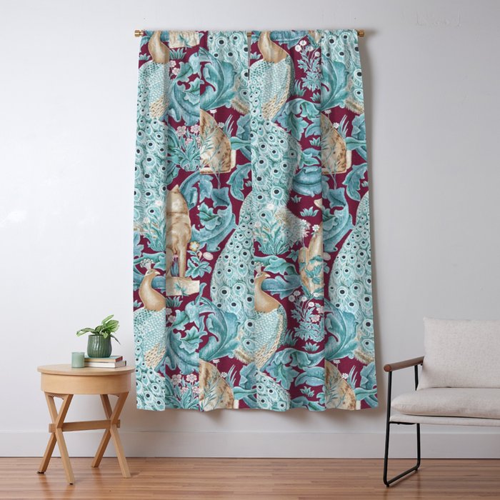 William Morris Forest Compilation Plum Window Curtain Gallery Image 5