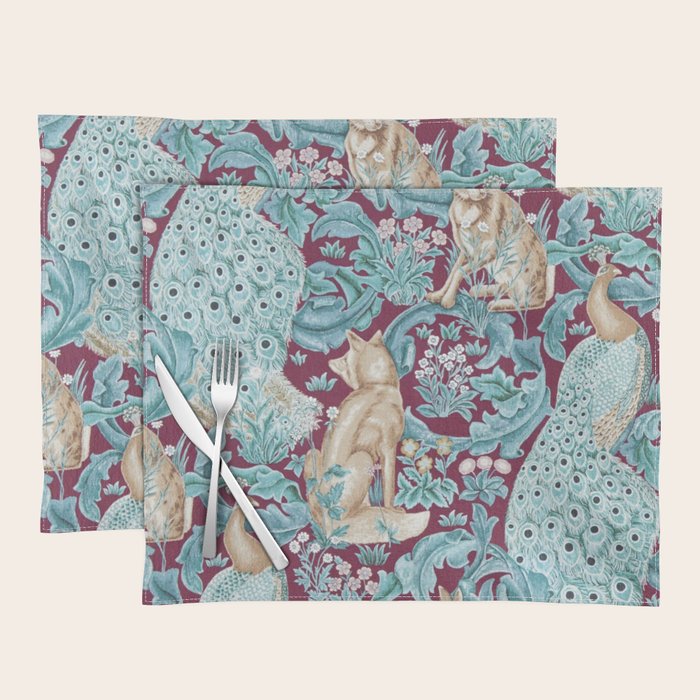 William Morris Forest Compilation Plum Placemat Gallery Image 1