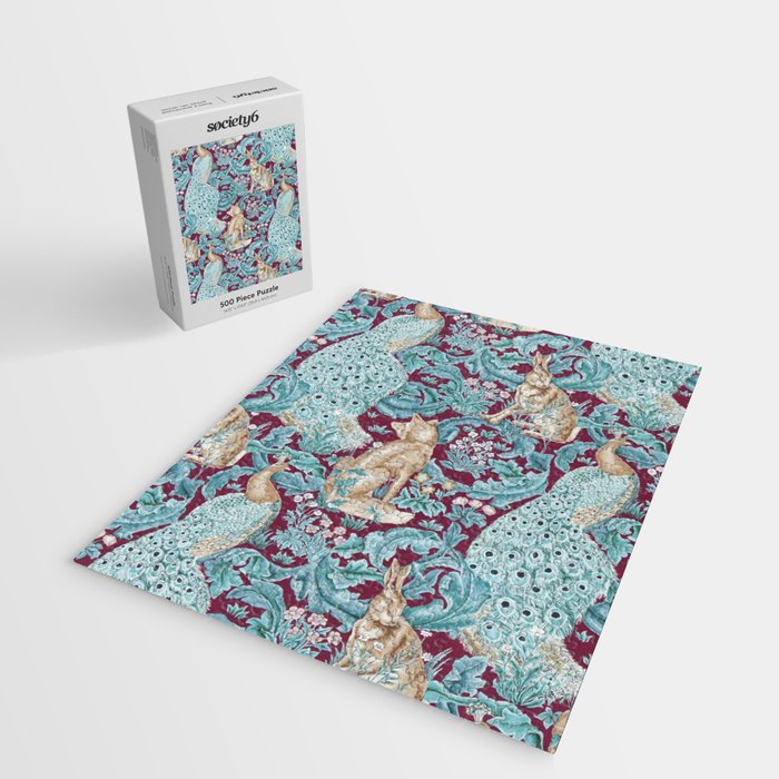 William Morris Forest Compilation Plum Jigsaw Puzzle Gallery Image 2