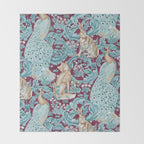 William Morris Forest Compilation Plum Throw Blanket Gallery Image 2