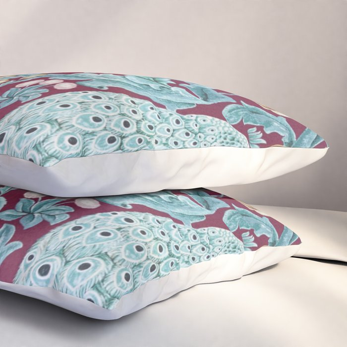 William Morris Forest Compilation Plum Pillow Sham Gallery Image 3