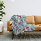 William Morris Forest Compilation Plum Throw Blanket Gallery Image 1