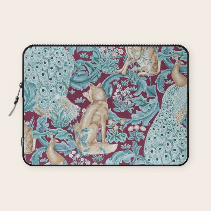 William Morris Forest Compilation Plum Laptop Sleeve Gallery Image 1