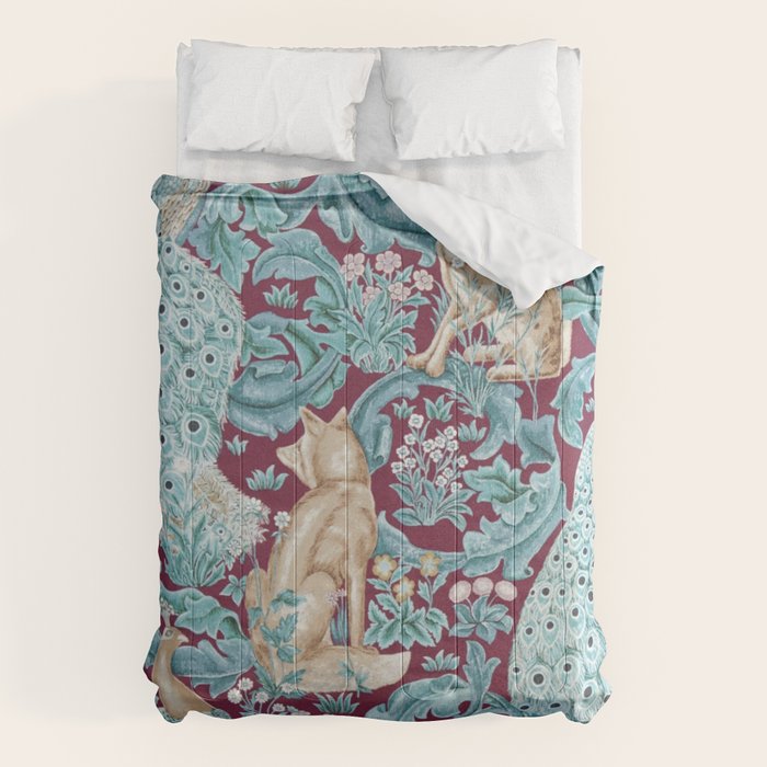 William Morris Forest Compilation Plum Comforter Gallery Image 6