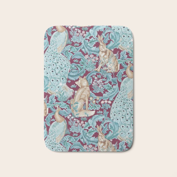 William Morris Forest Compilation Plum Bath Mat Gallery Image 1