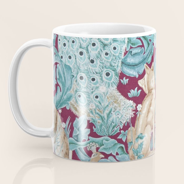 William Morris Forest Compilation Plum Coffee Mug Gallery Image 3