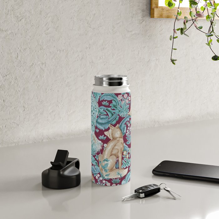 William Morris Forest Compilation Plum Water Bottle Gallery Image 4