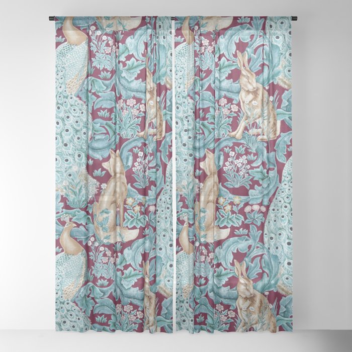 William Morris Forest Compilation Plum Window Curtain Gallery Image 22