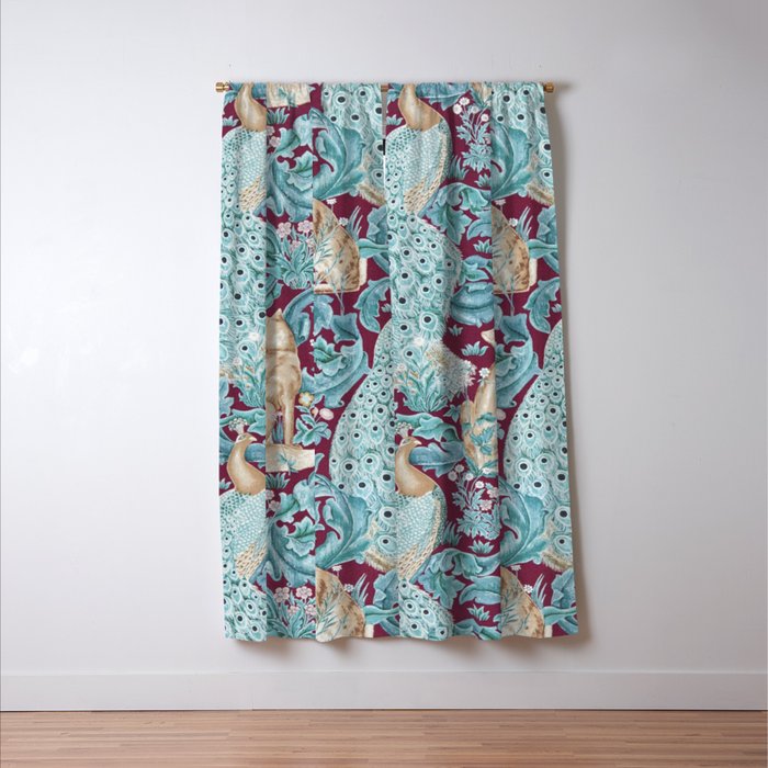 William Morris Forest Compilation Plum Window Curtain Gallery Image 3