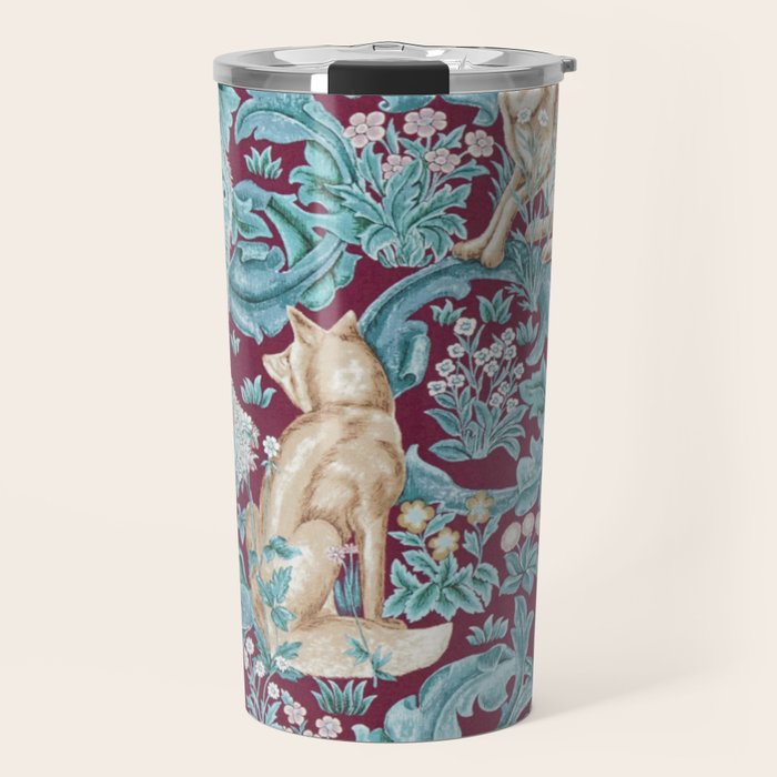 William Morris Forest Compilation Plum Travel Mug Gallery Image 1