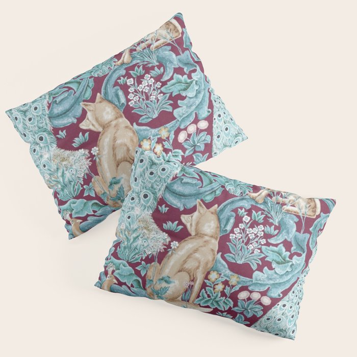 William Morris Forest Compilation Plum Pillow Sham Gallery Image 3