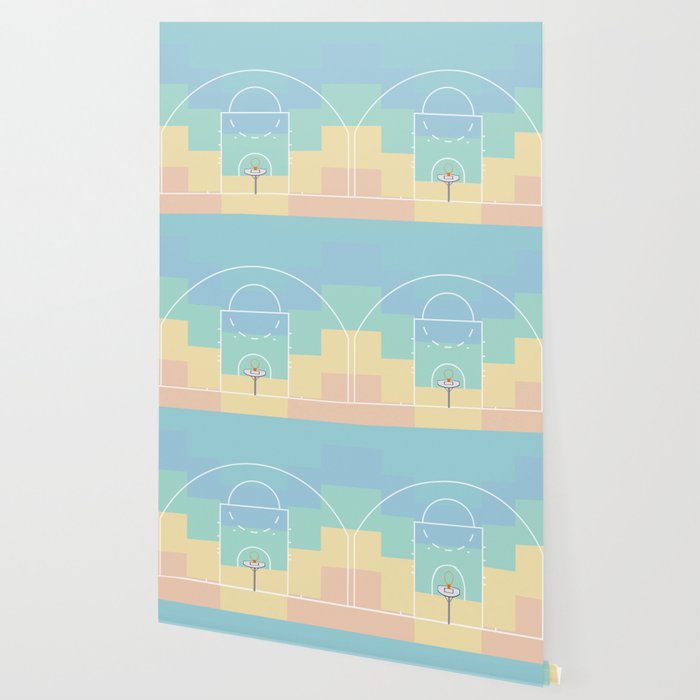 Pastel Colors Basketball Court | Shoot Hoops Streetball  Wallpaper Gallery Image 2