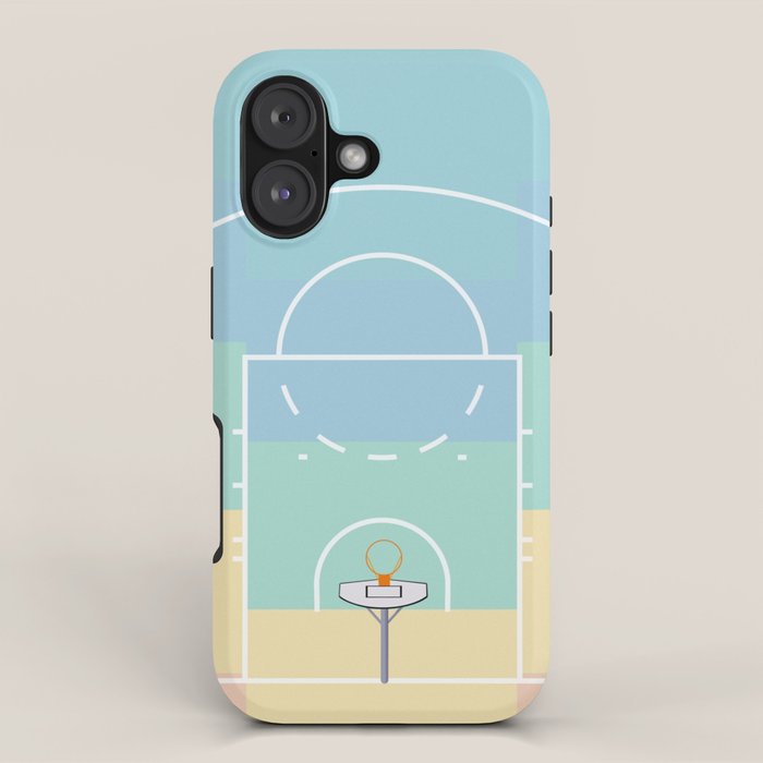Pastel Colors Basketball Court | Shoot Hoops Streetball  iPhone Case Gallery Image 1