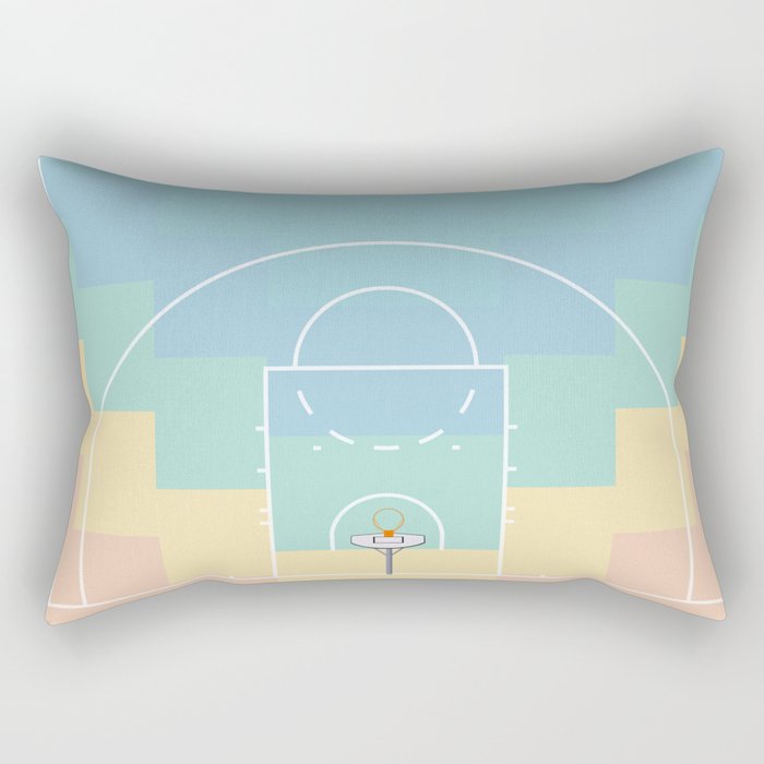 Pastel Colors Basketball Court | Shoot Hoops Streetball  Rectangular Pillow Gallery Image 2