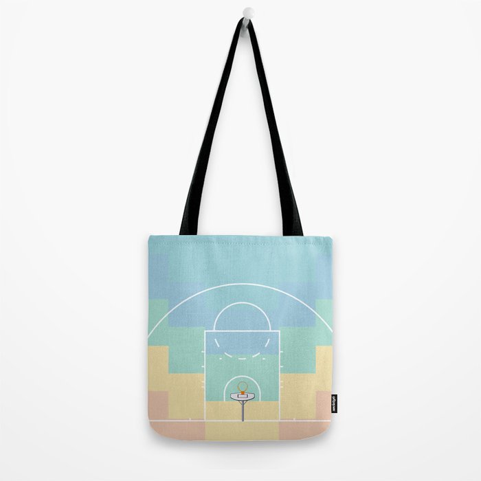 Pastel Colors Basketball Court | Shoot Hoops Streetball  Tote Bag Gallery Image 2