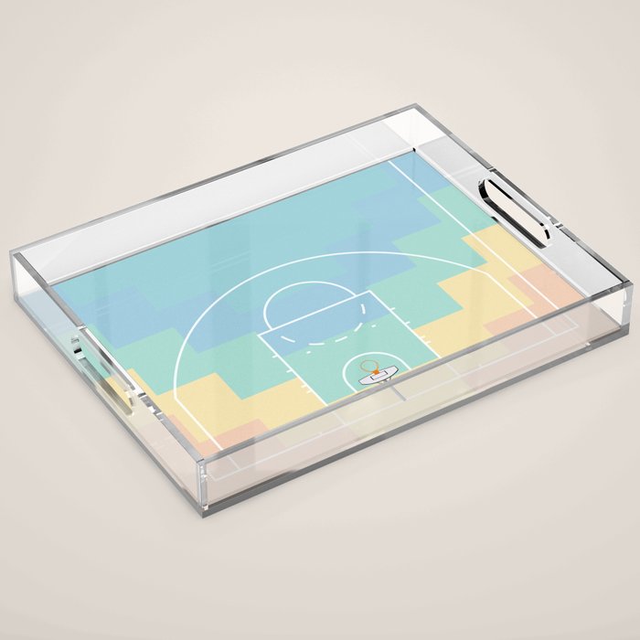 Pastel Colors Basketball Court | Shoot Hoops Streetball  Acrylic Tray Gallery Image 1