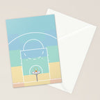 Pastel Colors Basketball Court | Shoot Hoops Streetball  Stationery Card Gallery Image 2
