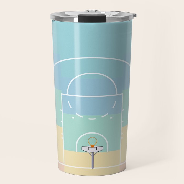 Pastel Colors Basketball Court | Shoot Hoops Streetball  Travel Mug Gallery Image 1
