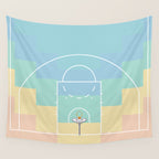 Pastel Colors Basketball Court | Shoot Hoops Streetball  Wall Tapestry Gallery Image 4