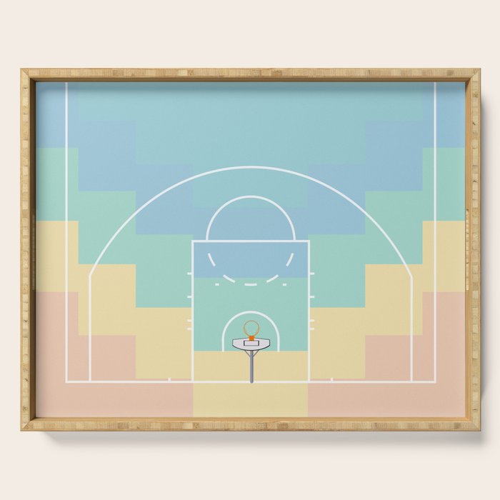 Pastel Colors Basketball Court | Shoot Hoops Streetball  Serving Tray Gallery Image 1