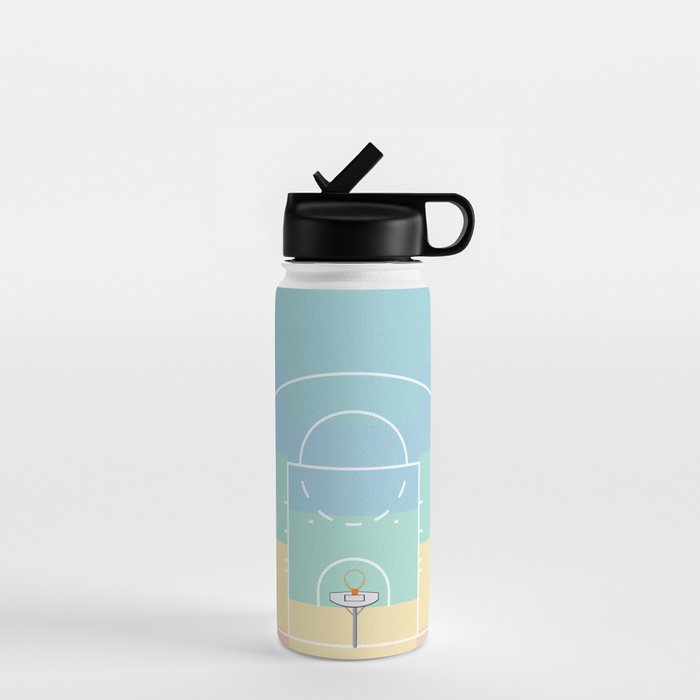 Pastel Colors Basketball Court | Shoot Hoops Streetball  Water Bottle Gallery Image 1