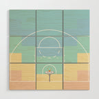 Pastel Colors Basketball Court | Shoot Hoops Streetball  Wood Wall Art Gallery Image 1