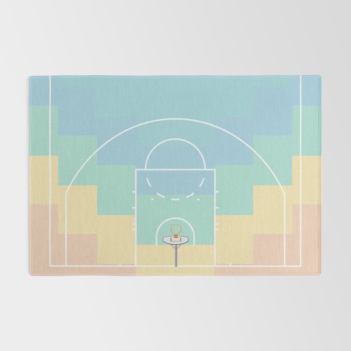 Pastel Colors Basketball Court | Shoot Hoops Streetball  Rug Gallery Image 2