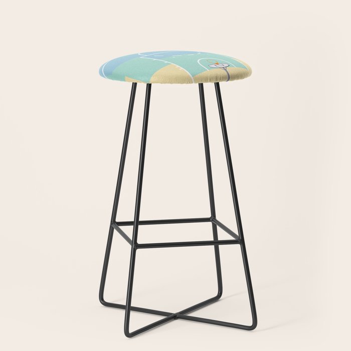 Pastel Colors Basketball Court | Shoot Hoops Streetball  Stool Gallery Image 1