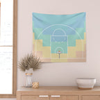 Pastel Colors Basketball Court | Shoot Hoops Streetball  Wall Tapestry Gallery Image 2