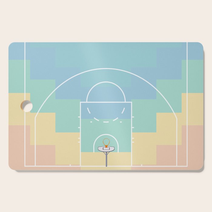 Pastel Colors Basketball Court | Shoot Hoops Streetball  Cutting Board Gallery Image 1
