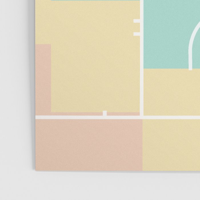 Pastel Colors Basketball Court | Shoot Hoops Streetball  Poster Gallery Image 3