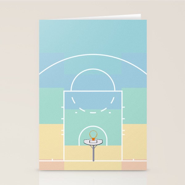 Pastel Colors Basketball Court | Shoot Hoops Streetball  Stationery Card Gallery Image 2